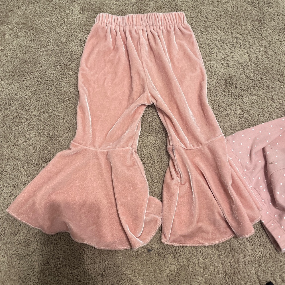 Toddler girl velvet bell bottoms